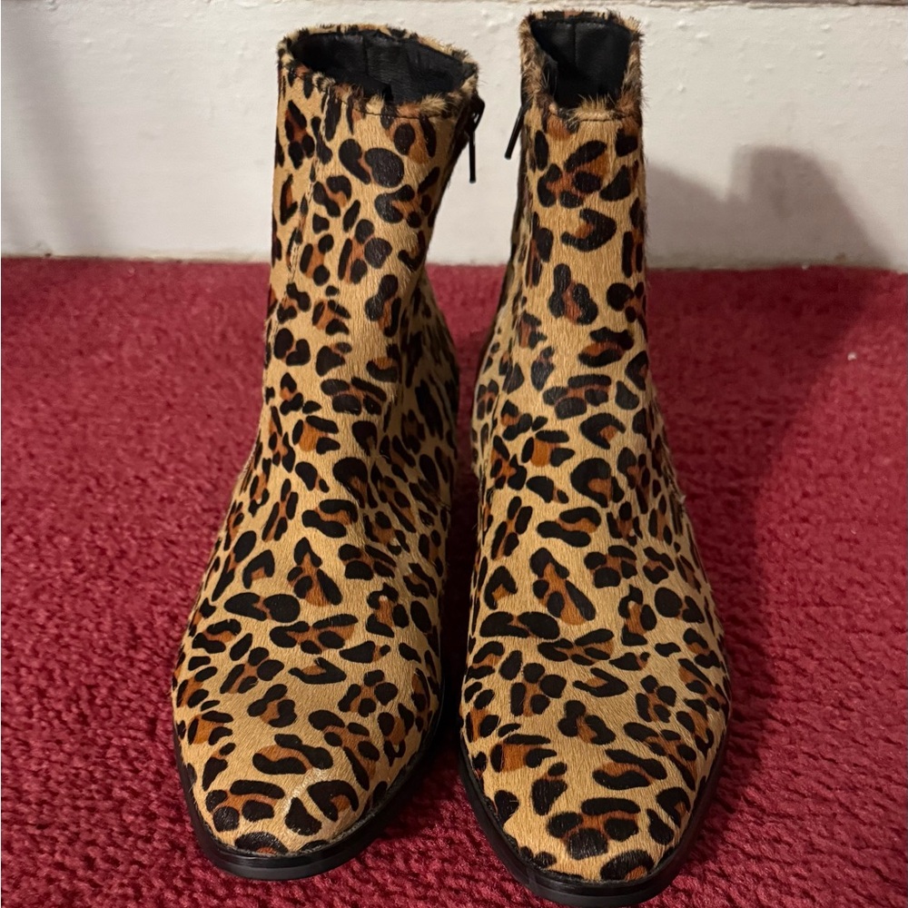 Steve Madden leopard print Santos boots, Men size 8M